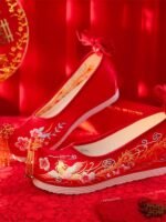 Embroide Red Shoes For Women Ancient Style Hanfu Shoes - Image 2