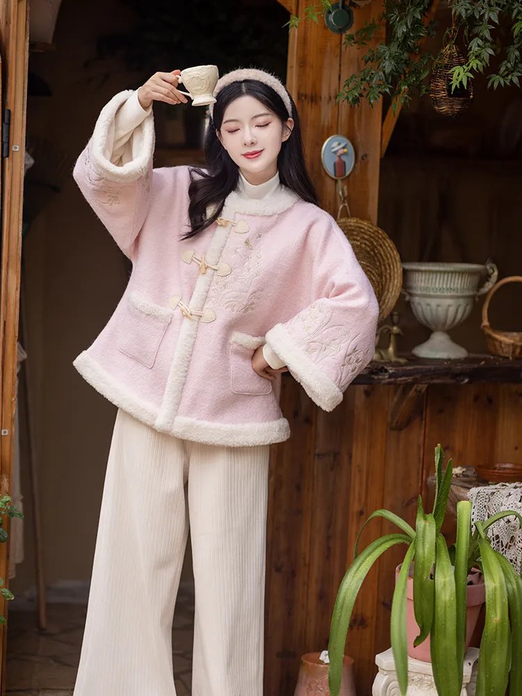 Embroidered Winter Hanfu Coat Women
