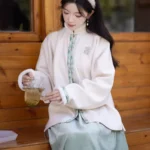 Embroidery Short Hanfu Robe Winter Jacket