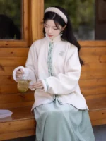 Embroidery Short Hanfu Robe Winter Jacket