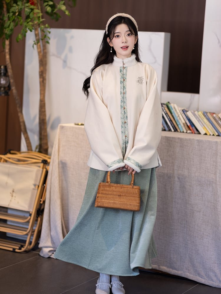 Embroidery Short Hanfu Robe Winter Jacket