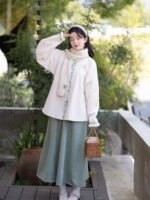 Embroidery Short Hanfu Robe Winter Jacket - Image 3