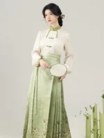 Embroidery green modern hanfu Ming Dynasty Hanfu