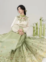 Embroidery green modern hanfu Ming Dynasty Hanfu - Image 2