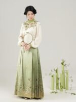 Embroidery green modern hanfu Ming Dynasty Hanfu - Image 3
