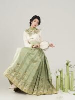 Embroidery green modern hanfu Ming Dynasty Hanfu - Image 4