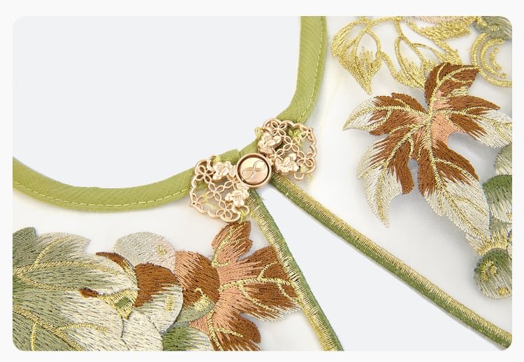 Embroidery green modern hanfu Ming Dynasty Hanfu