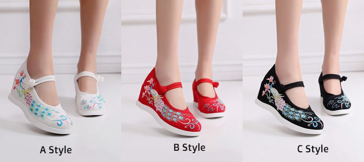 Exquisite Embroidered Wedding Shoes Ancient Style Heightening Hanfu Shoes
