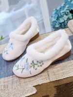 Exquisite Ethnic Embroidered Plush Slippers Womens - Image 3