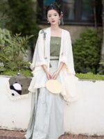 Fashion Chinese Hanfu Dress Three Piece Set - Image 3
