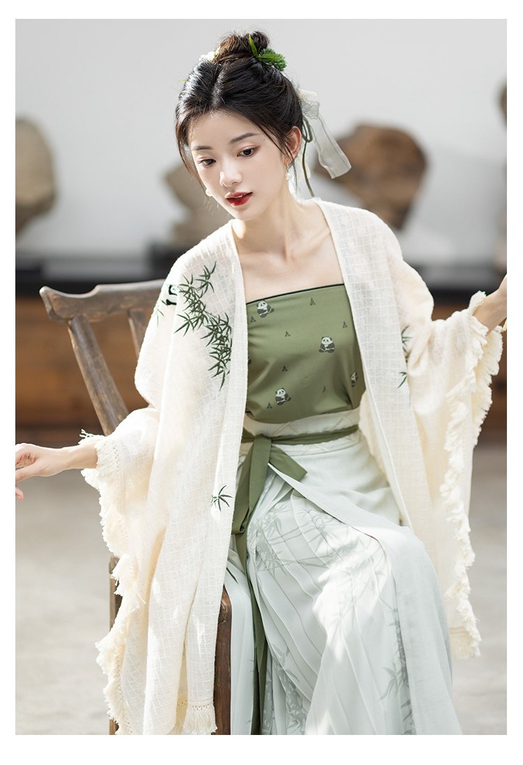 Fashion Chinese Hanfu Dress Three Piece Set