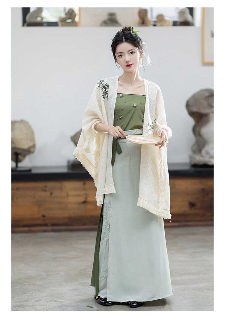 Fashion Chinese Hanfu Dress Three Piece Set