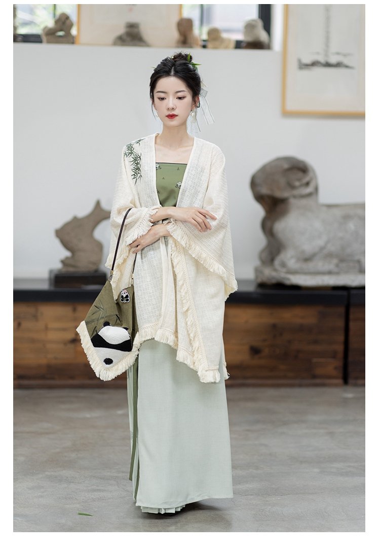 Fashion Chinese Hanfu Dress Three Piece Set