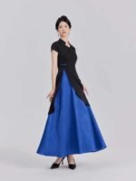 Fashion Dress For Women Contrast Color Short-Sleeved Dress - Image 2