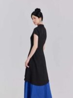 Fashion Dress For Women Contrast Color Short-Sleeved Dress - Image 4