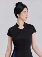 Fashion Dress For Women Contrast Color Short-Sleeved Dress - Image 5