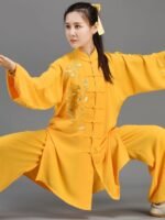 Fashionable Yellow Kung Fu Clothing Unisex