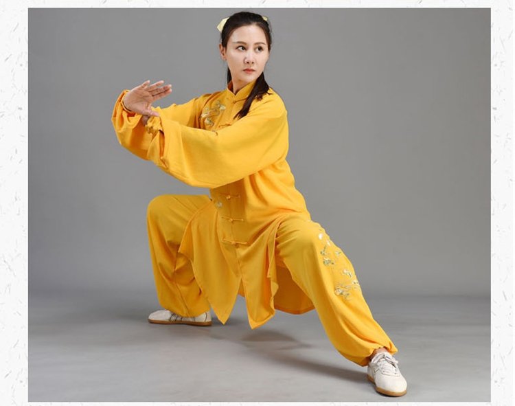 Fashionable Yellow Kung Fu Clothing Unisex