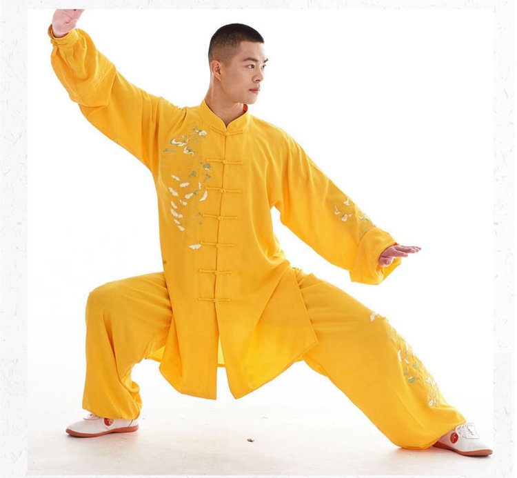 Fashionable Yellow Kung Fu Clothing Unisex
