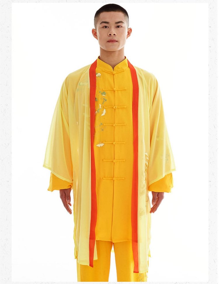 Fashionable Yellow Kung Fu Clothing Unisex