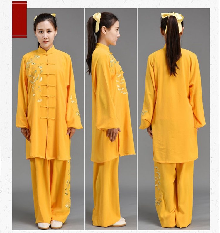 Fashionable Yellow Kung Fu Clothing Unisex