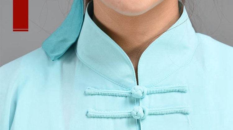 Female Tai Chi Outfit Green Embroidery Training Clothing