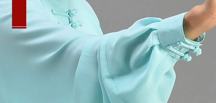 Female Tai Chi Outfit Green Embroidery Training Clothing