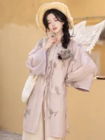 Floral Daily Hanfu Set Shirt and Pants