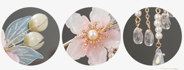 Floral Hair Clip Set Chinese Style Hair Pin