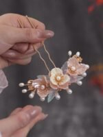 Floral U Shaped Hairpin for Qipao Hanfu - Image 4