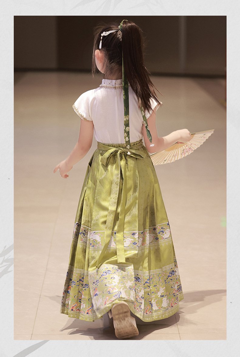 Girl Summer Dresses Chinese Style Hanfu Set