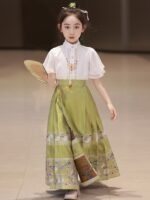 Girl Summer Dresses Chinese Style Hanfu Set - Image 3
