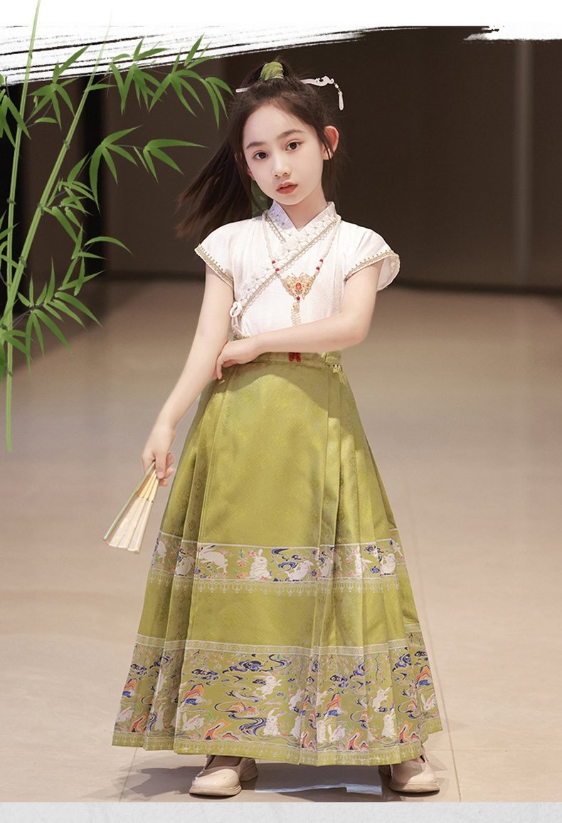 Girl Summer Dresses Chinese Style Hanfu Set