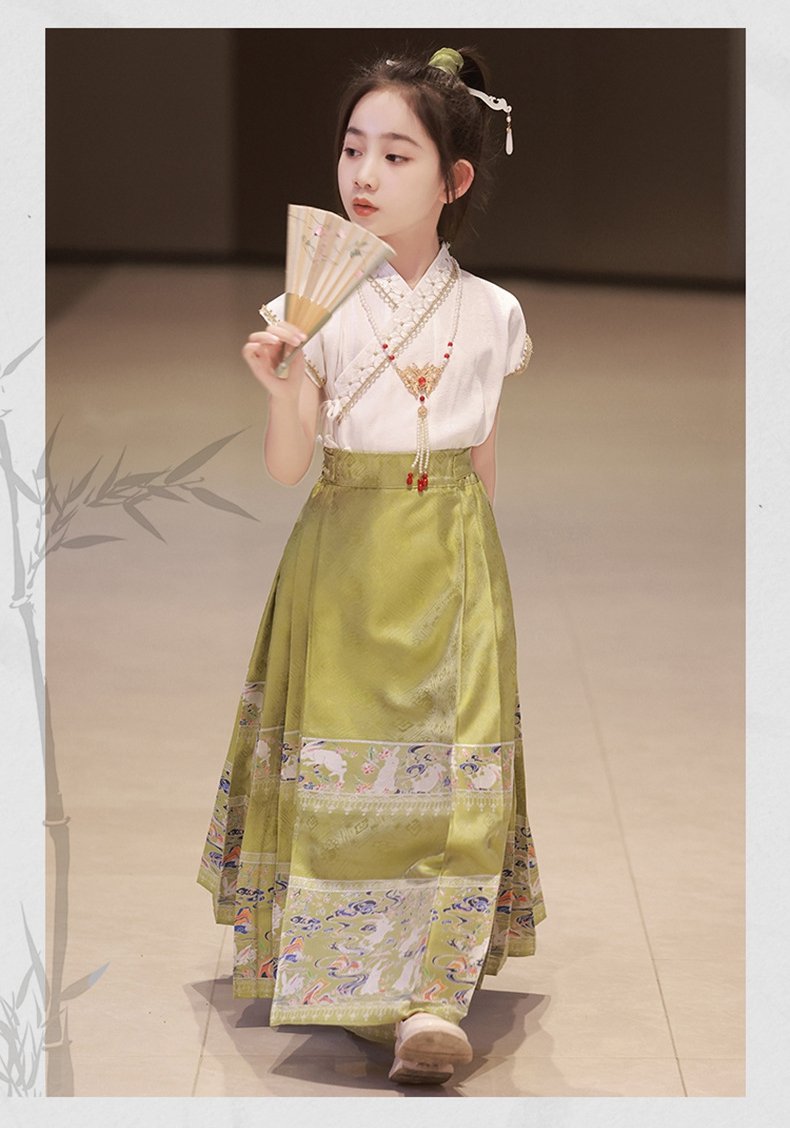 Girl Summer Dresses Chinese Style Hanfu Set