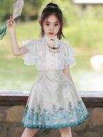 Girls Short Dresses Ancient Style Summer Hanfu