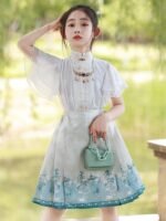 Girls Short Dresses Ancient Style Summer Hanfu - Image 3