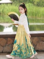 Girls Spring Dresses Children’s Tang Suit Hanfu - Image 4