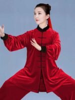 Gold Velvet Tai Chi Clothing For Men Women Winter