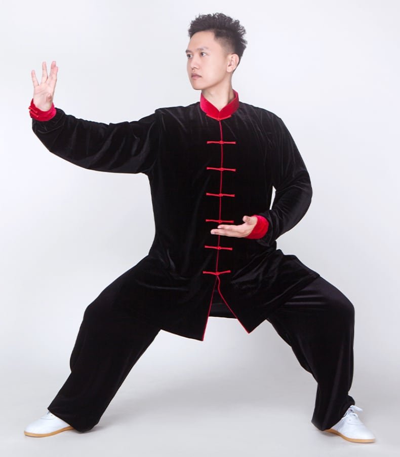 Gold Velvet Tai Chi Clothing For Men Women Winter