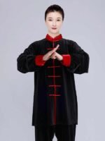 Gold Velvet Tai Chi Clothing For Men Women Winter - Image 2
