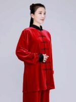 Gold Velvet Tai Chi Clothing For Men Women Winter - Image 3