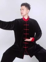 Gold Velvet Tai Chi Clothing For Men Women Winter - Image 4