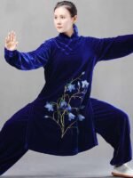 Gold Velvet Tai Chi Suits for Autumn and Winter