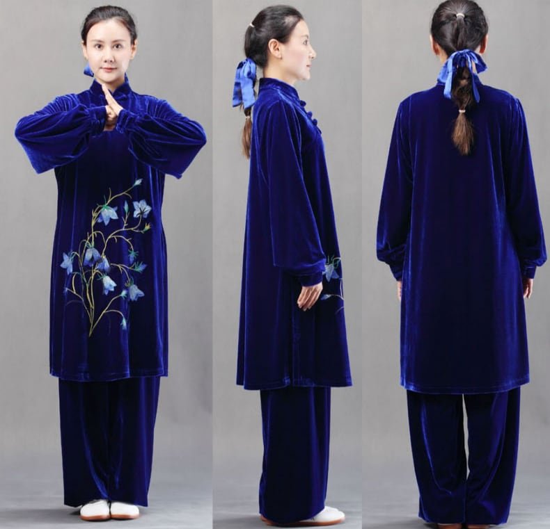 Gold Velvet Tai Chi Suits for Autumn and Winter