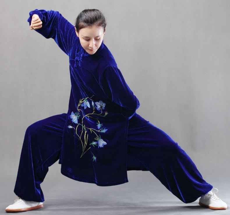 Gold Velvet Tai Chi Suits for Autumn and Winter