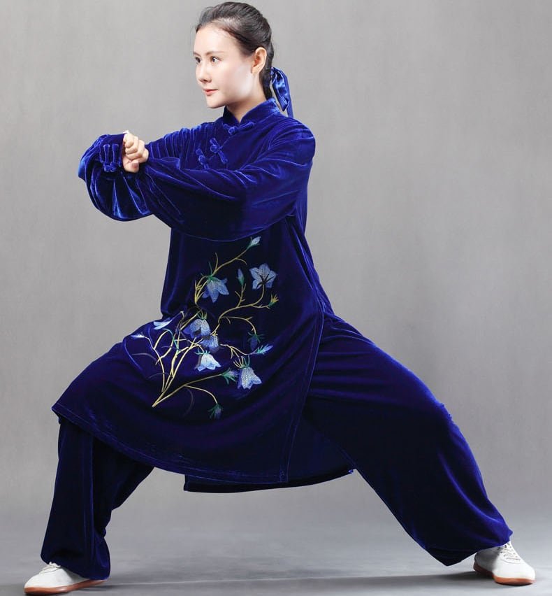 Gold Velvet Tai Chi Suits for Autumn and Winter