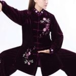 Gold Velvet Tai Chi Workout Clothes for Women