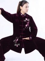 Gold Velvet Tai Chi Workout Clothes for Women