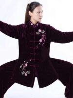 Gold Velvet Tai Chi Workout Clothes for Women - Image 4