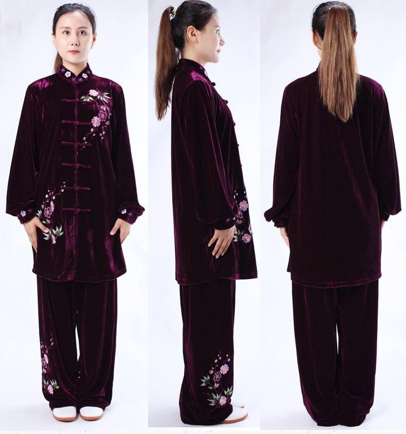 Gold Velvet Tai Chi Workout Clothes for Women